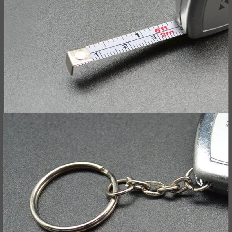 2 Meter Keychain Tape Measure for Indoor and Outdoor Use Small Steel Tape Measure Portable Measurement Tool Pocket Size Y5GA