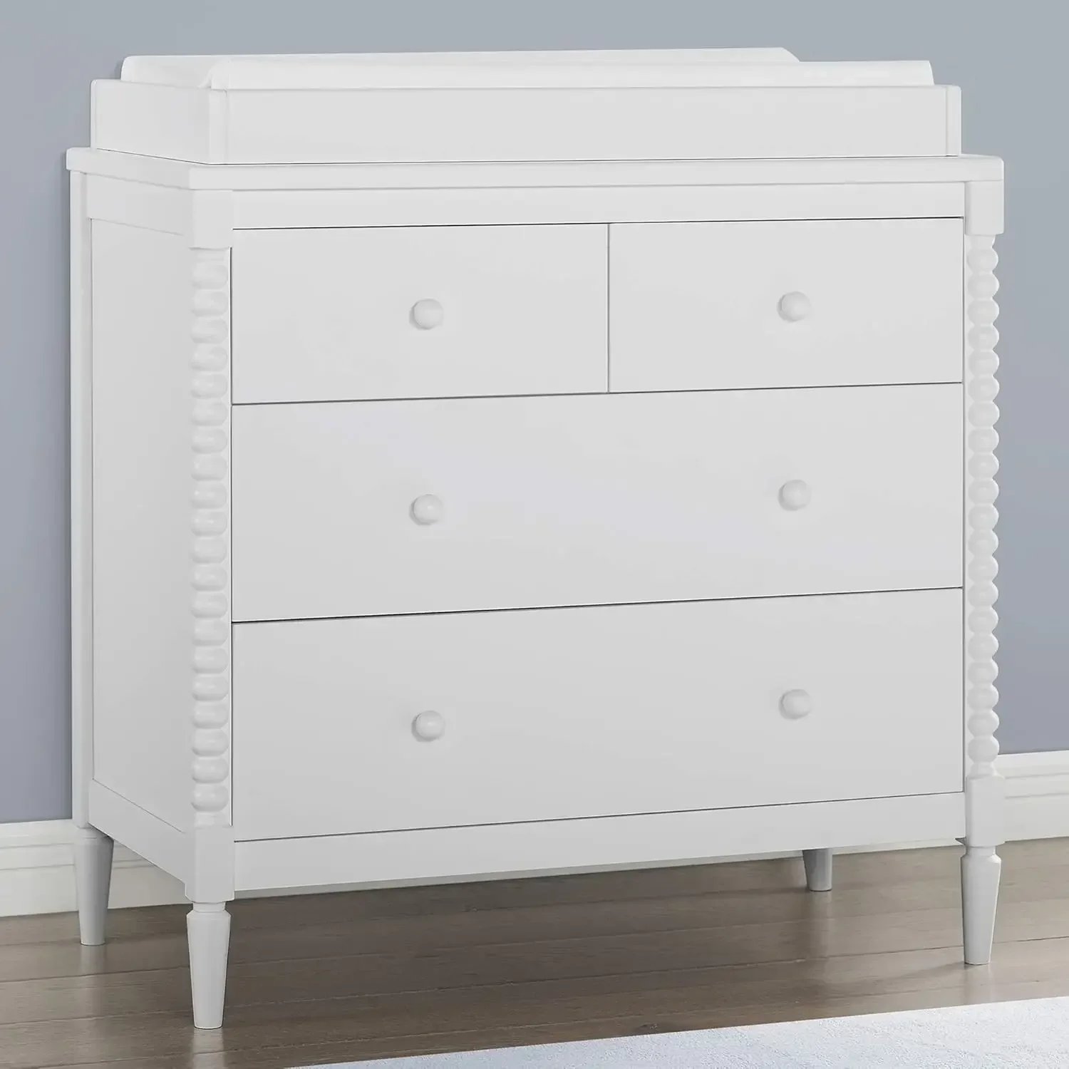 Children Saint 4 Drawer Dresser with Changing Top, Bianca White