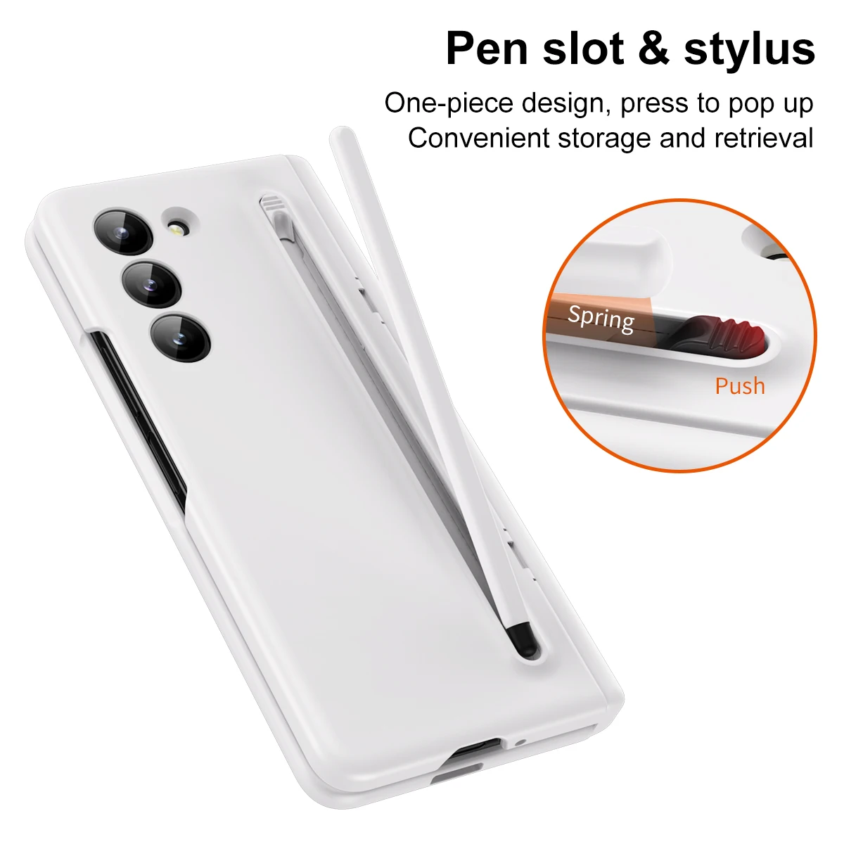 Funda con S Pen y ranura para bolígrafo para Samsung Galaxy Z Fold 3, 4, 5, bisagra de protección, película de pantalla, cubierta de soporte para ZFold5, Fold4, Fold3