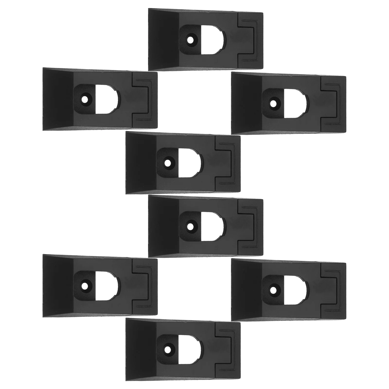 

8Pcs Wardrobe Pole Brackets Metal Closet Organizer Flush Mount Design for Stable Clothes Rods Black Rod Holder