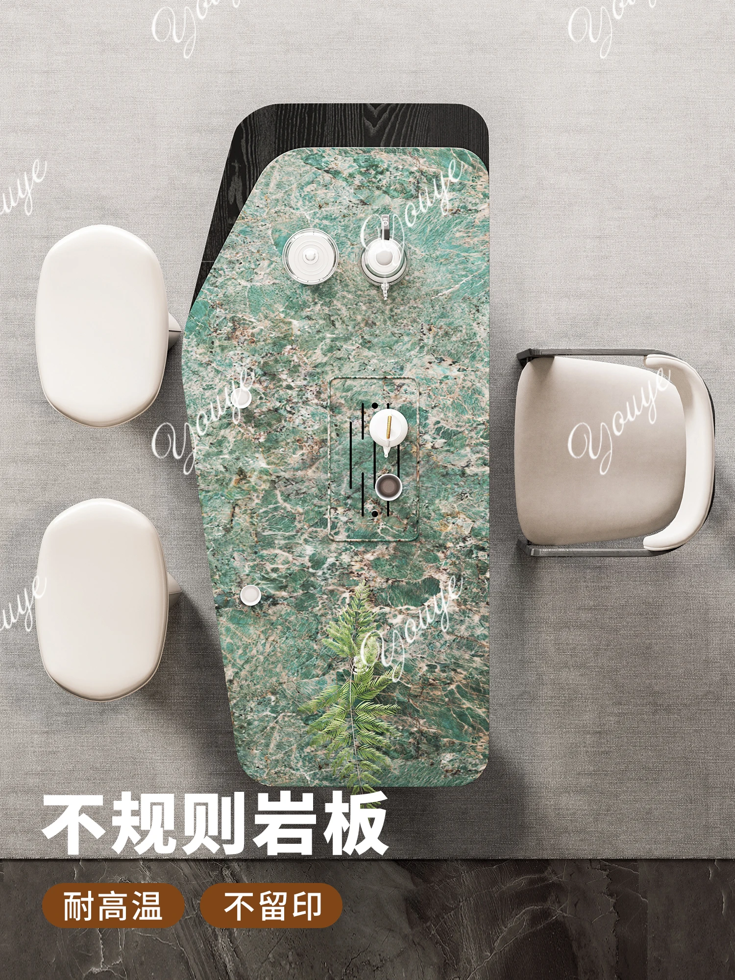 Balcony small tea table light luxury modern high-end rock slab desk living room home new high-end