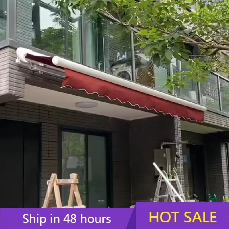 

POWER LEAPOEM Large Outdoor Retractable caravan 270 Awning Tent Outdoor windows Canopy Full Cassette Motorized Patio Awning