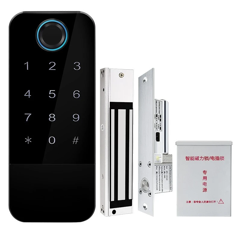Anti-theft door smart lock fingerprint access control system integrated machine magnetic lock electric lock set password