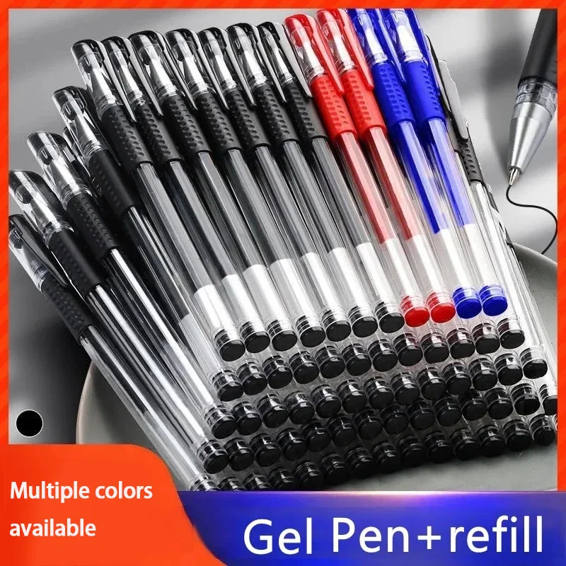 24 PCS Gel Pens Set Black Blue Red Refill Gel Pen 0.5mm School & Office Supplies Stationery Kawaii Accessories Stationery