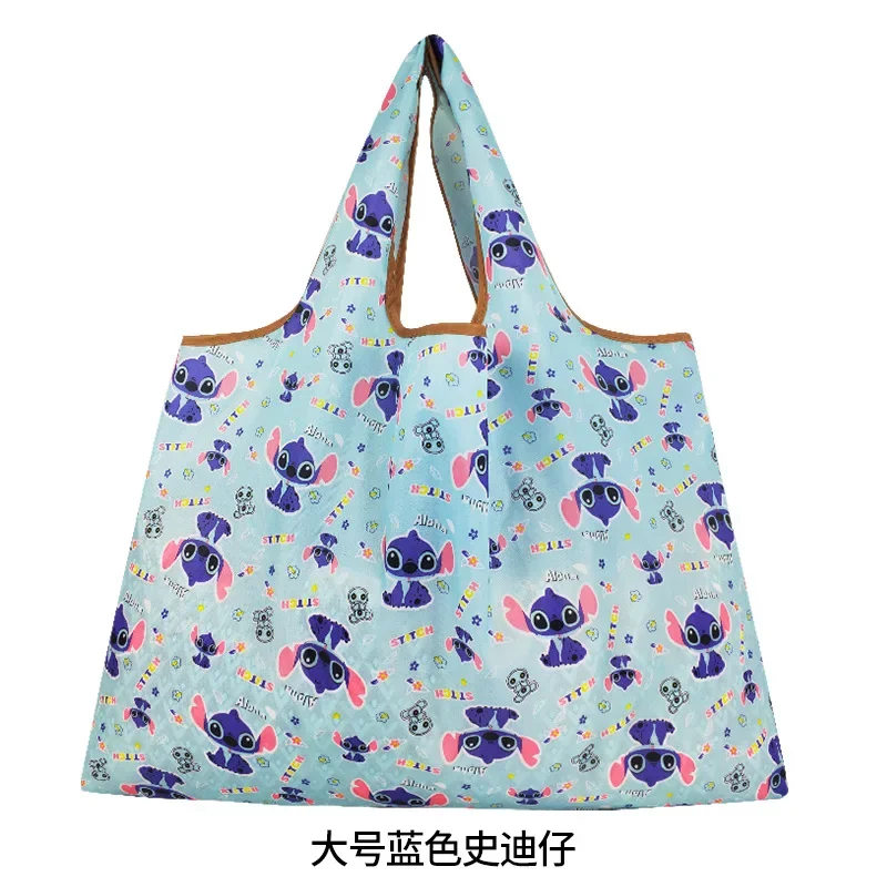 Disney Anime Shopping Bag Mickey Mouse Stitch Vinnie Cartoon Women Tote Storage Bag impermeabile pieghevole portatile ragazze borse