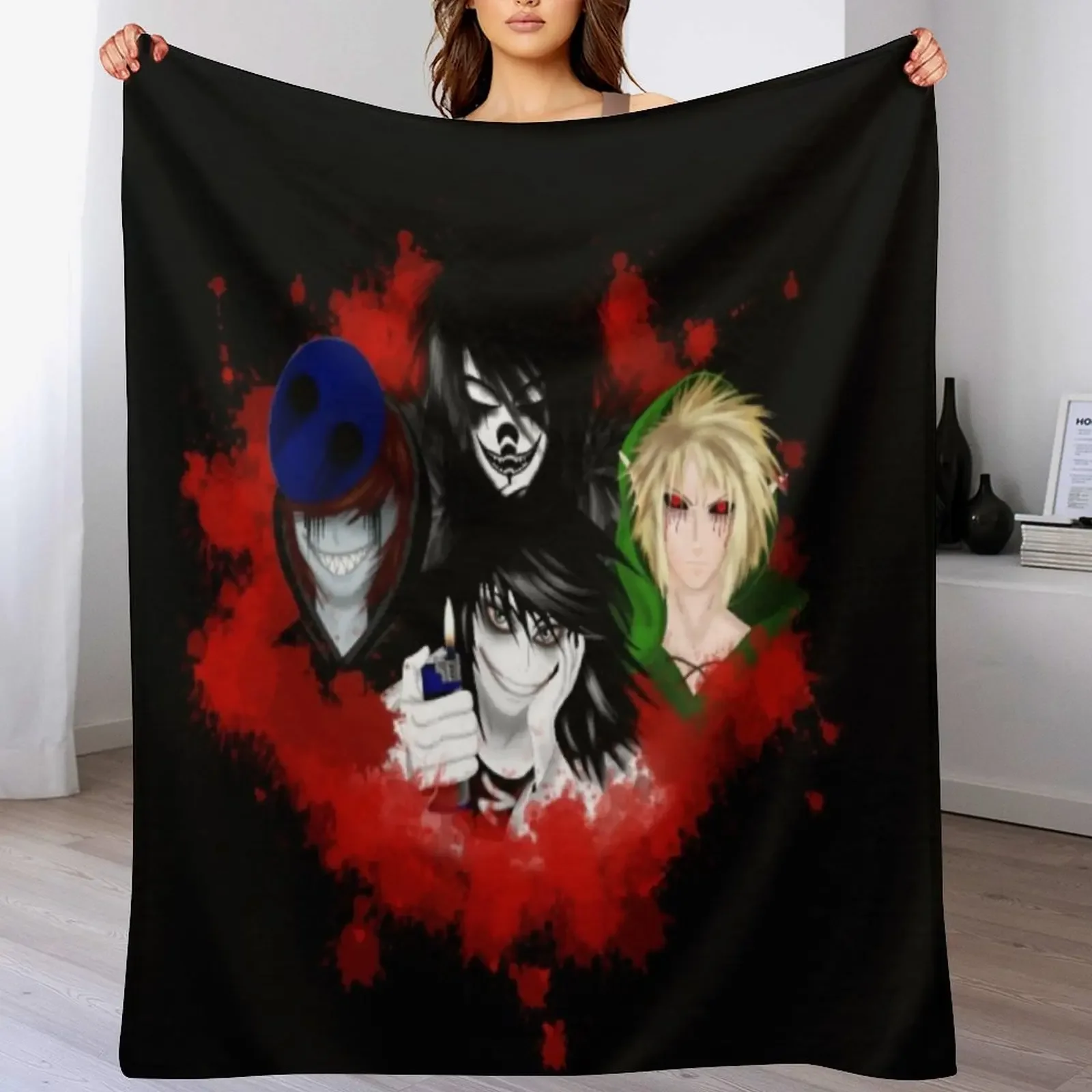 

creepypasta Throw Blanket Bed covers Soft Big Kid'S Vintage Blankets