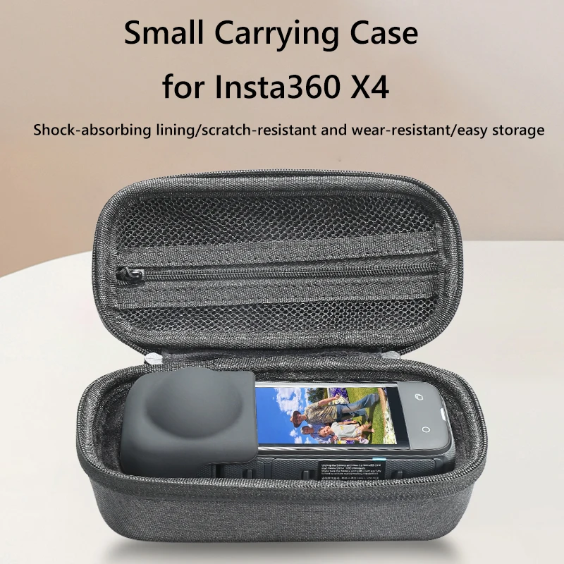 For Insta360 X4 Travel Storage Case Drop-Proof Lens Protective Cover Including Lanyard Camera Body Mini Storage Bag Anti-Scratch