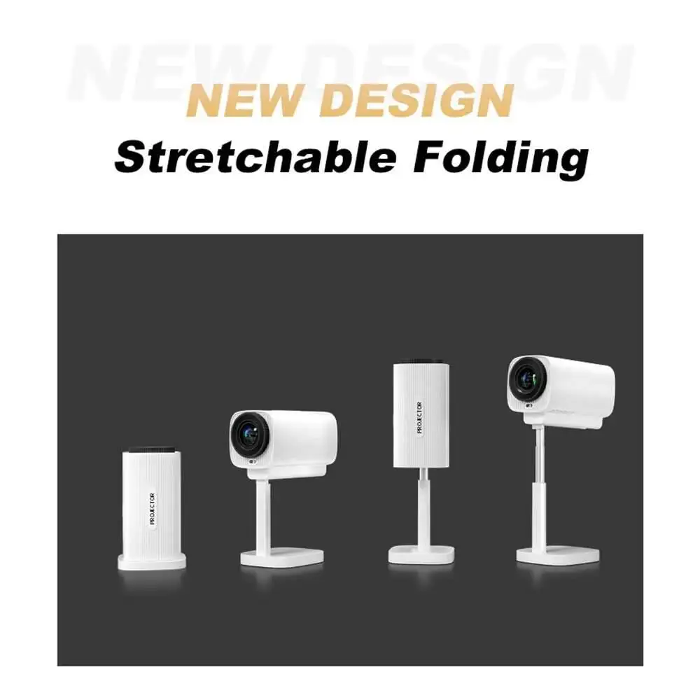 Touyinger  E700 Pro Mini LED Projector Smart Android Beam Support 4K 1080P Portable Bluetooth Speaker Adjustable Stand For Home