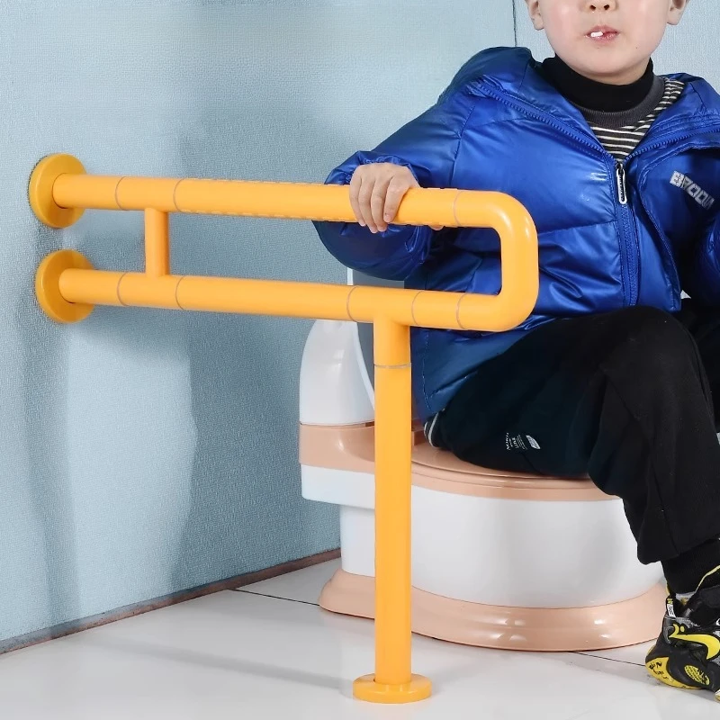 درابزين درابزين مرحاض القرفصاء للأطفال، أمان خالي من العوائق ومضاد للانزلاق من الفولاذ المقاوم للصدأ، قضبان أمان للمرحاض على شكل حرف U