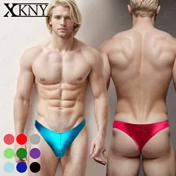 XCKNY oil glossy men thongs larger waist glossy oversized underwear low rise underwear high score underwear