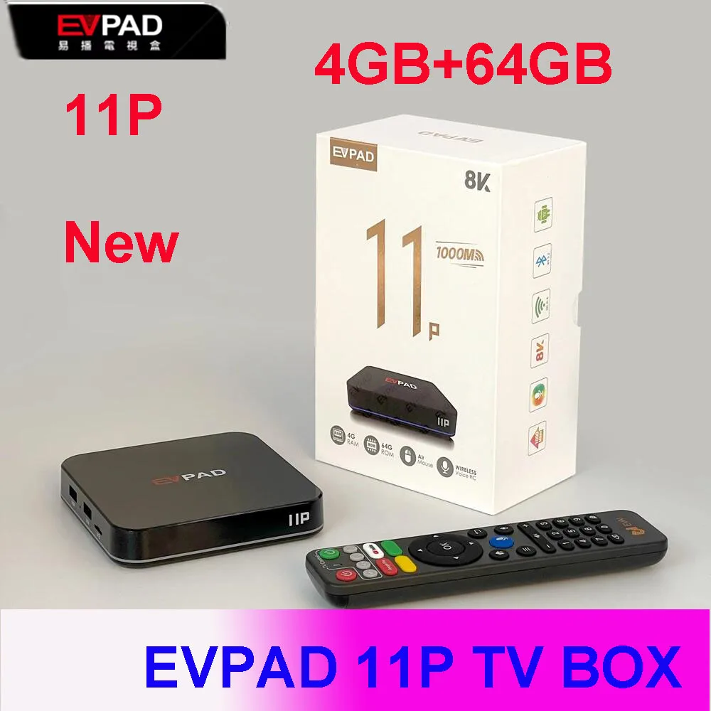 [حقيقي] Evpad 11P 2025 صندوق التلفزيون Android TV Box 4G64G أفضل فك التشفير و 11s الساخن في كوريا اليابان الولايات المتحدة الأمريكية سنغافورة كندا المملكة المتحدة أسترال fm 10P