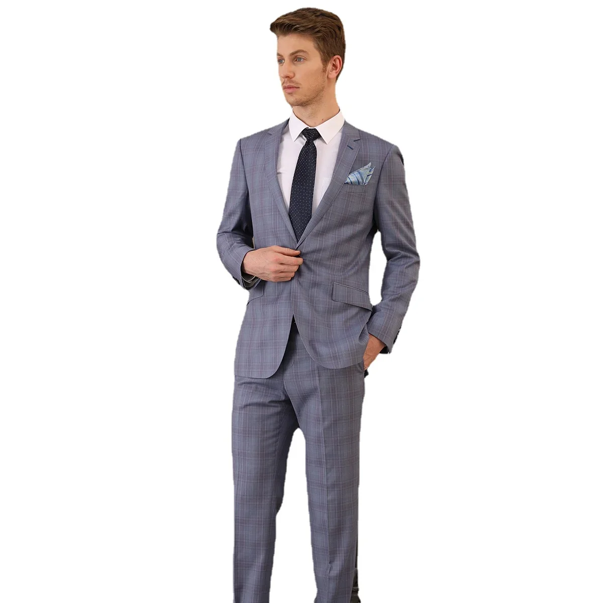 

Shenzhen Tailor-made High-quality Wool Cashmere Business Casual Color Matching Suit Groom Wedding Dress Three-piece Suit