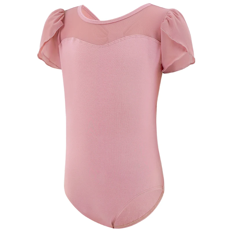 Ballet Leotards for Girls Child Dance Leotards Short Sleeve Dance Gymnastic Bodysuits Cotton Ballet Costumes