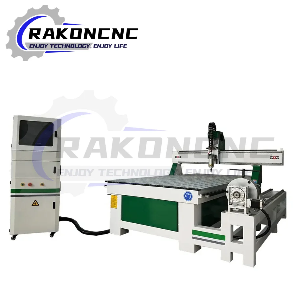 

1325 1530 CNC Router 4 Axis Engraving Machine For Cabinets Door With Side Rotary Axis