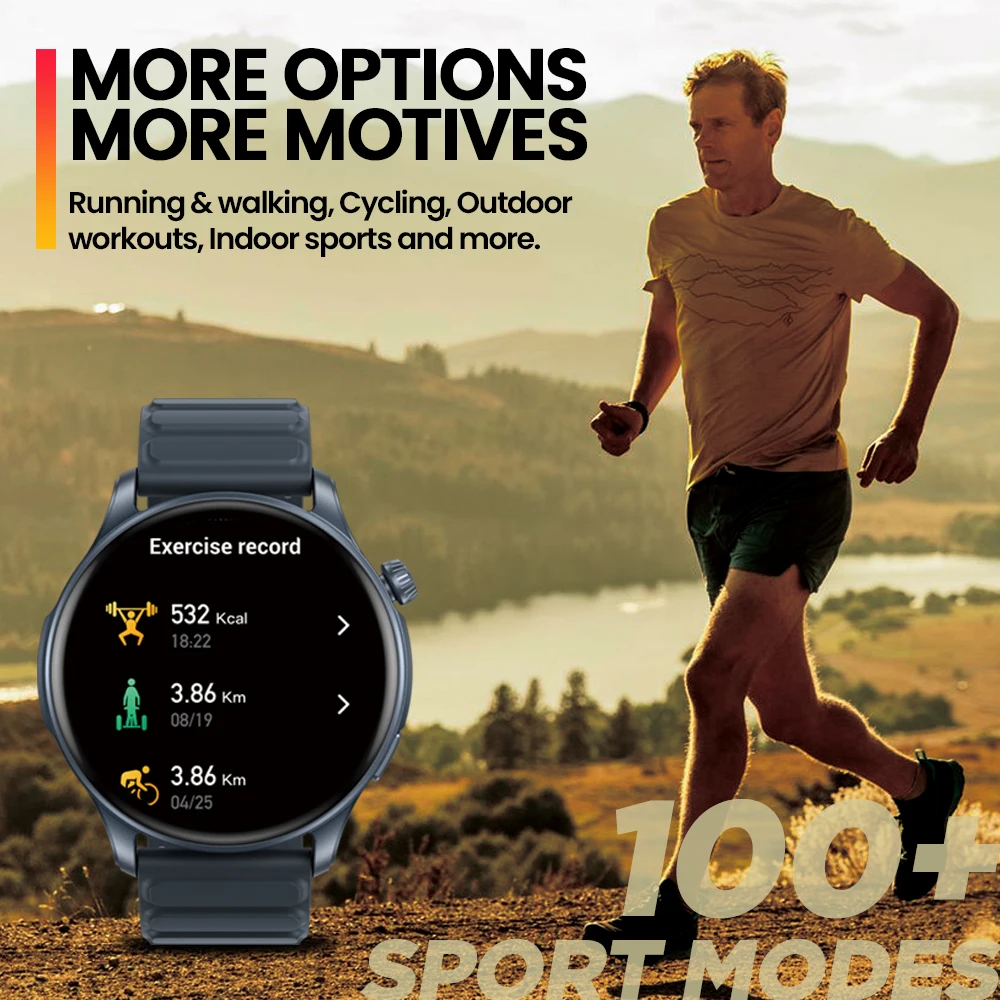 Zeblaze Btalk 3 PRO 1.43" AMOLED Display Smart Watch Make/Answer Phone Calls Heart Rate/SpO2/Sleep Breathing Training Smartwatch