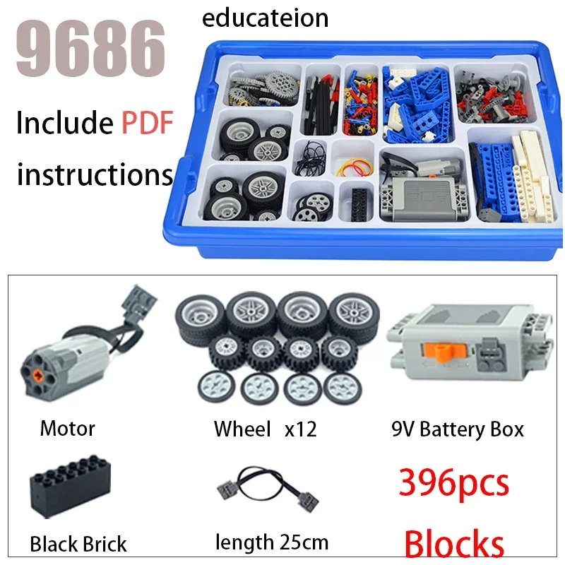 9686 Technical Parts Multi Technology MOC Parts Students Learning Building Blocks Power Function Set for Kids Educational Leduo