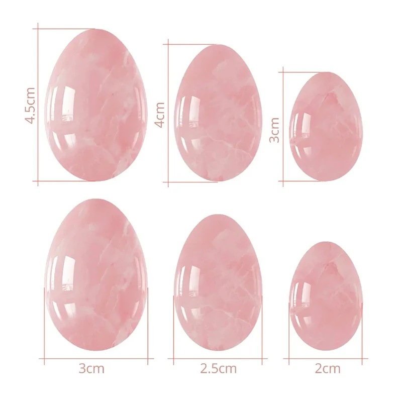 Obsidiana de Quartzo Rosa Natural Yoni Egg para Mulheres, Exercitador Kegel, Bola De Cristal De Opala, Pedra De Massagem Jade Perfurada, Apertamento