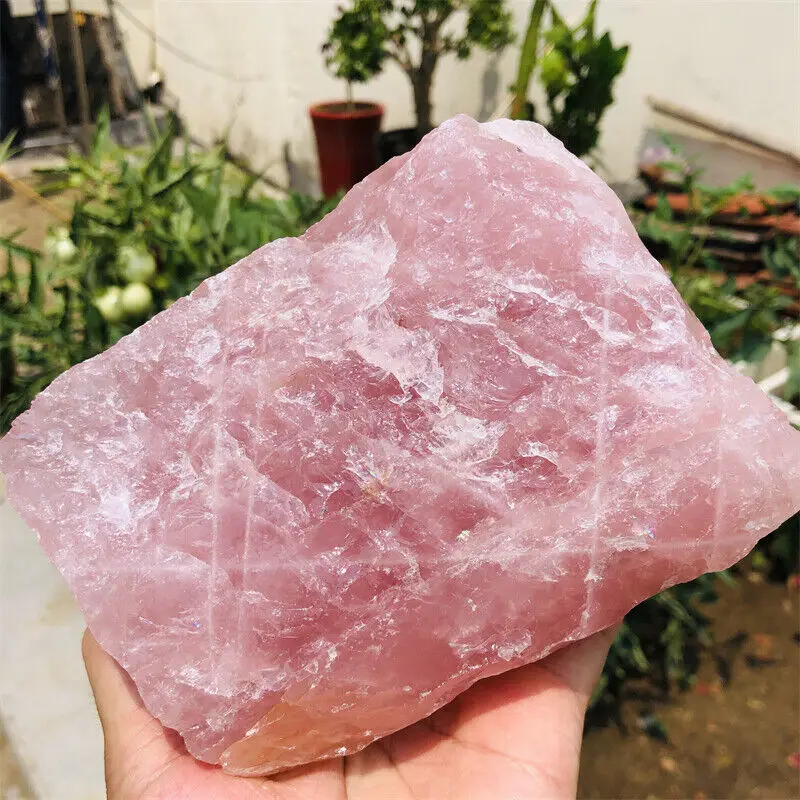 Large Natural Pink Rose Quartz Crystal Raw Stone Mineral Specimens Healing