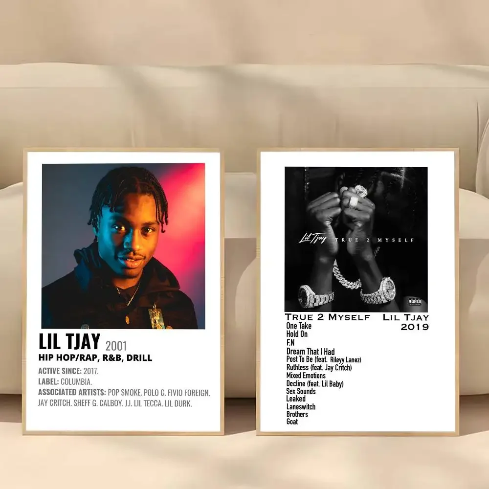 البوب مغني الراب ليل Tjay Central Cee ألبوم الموسيقى همزا المشارك ذاتية اللصق الفن ورق مقاوم للماء ملصق المنزل بار ديكور جدران الغرفة