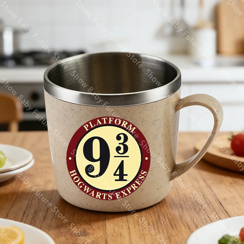 New Cartoon Harrys Potters 304 Stainless Steel Mouth Cup Anime Kawaii Coffee Milk Water Mug Household Anti-scalding Camping Cups view 4