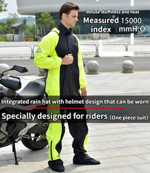 Motorcycle Raincoat and Rain Pants One-piece Full Body Rainproof Men's Motorcycle Riding Rainproof Clothing Rider Equipment