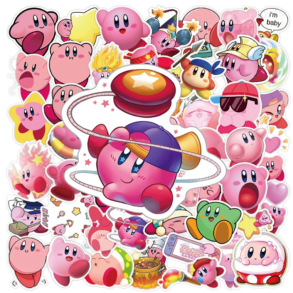 10/30/50pcs Cute Game Kirby Stickers Anime Kawaii Girls DIY Luggage Guitar Laptop Graffiti Vinyl Cartoon Sticker Kids Decal Toys