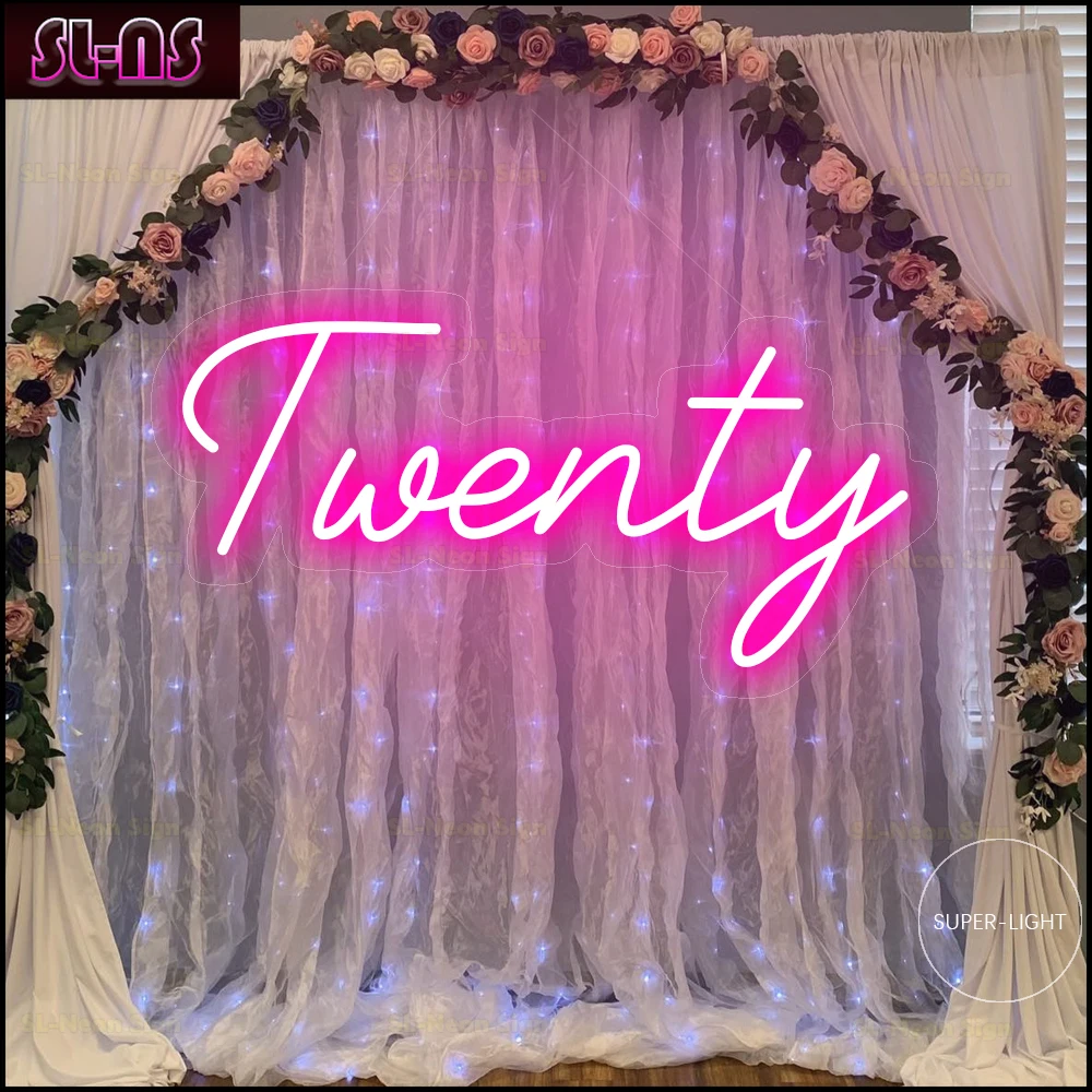 

Twenty 20th Birthday Neon Sign,Custom Party Decor,Handmade Party Neon Decor Art,Birthday Light Sign,Personalized Birthday Gift