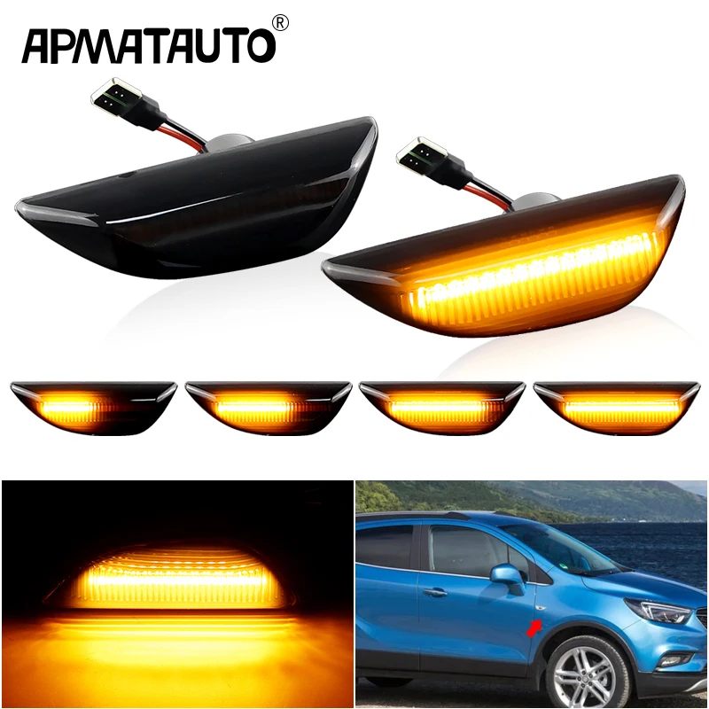 

2 шт. для Opel Mokka 2013-2016, Mokka X 2016-2020, для Chevrolet Trax 2012-2020 динамический светодиодный указатель поворота, боковой габаритный фонарь, мигалка