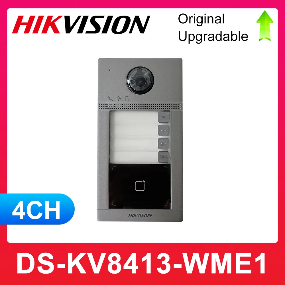 Hikvision-wi-fiビデオインターホン,外部ステーション,制御サポート,2つのロック,エネルギーまたはフラッシュ,DS-KV8113-WME1