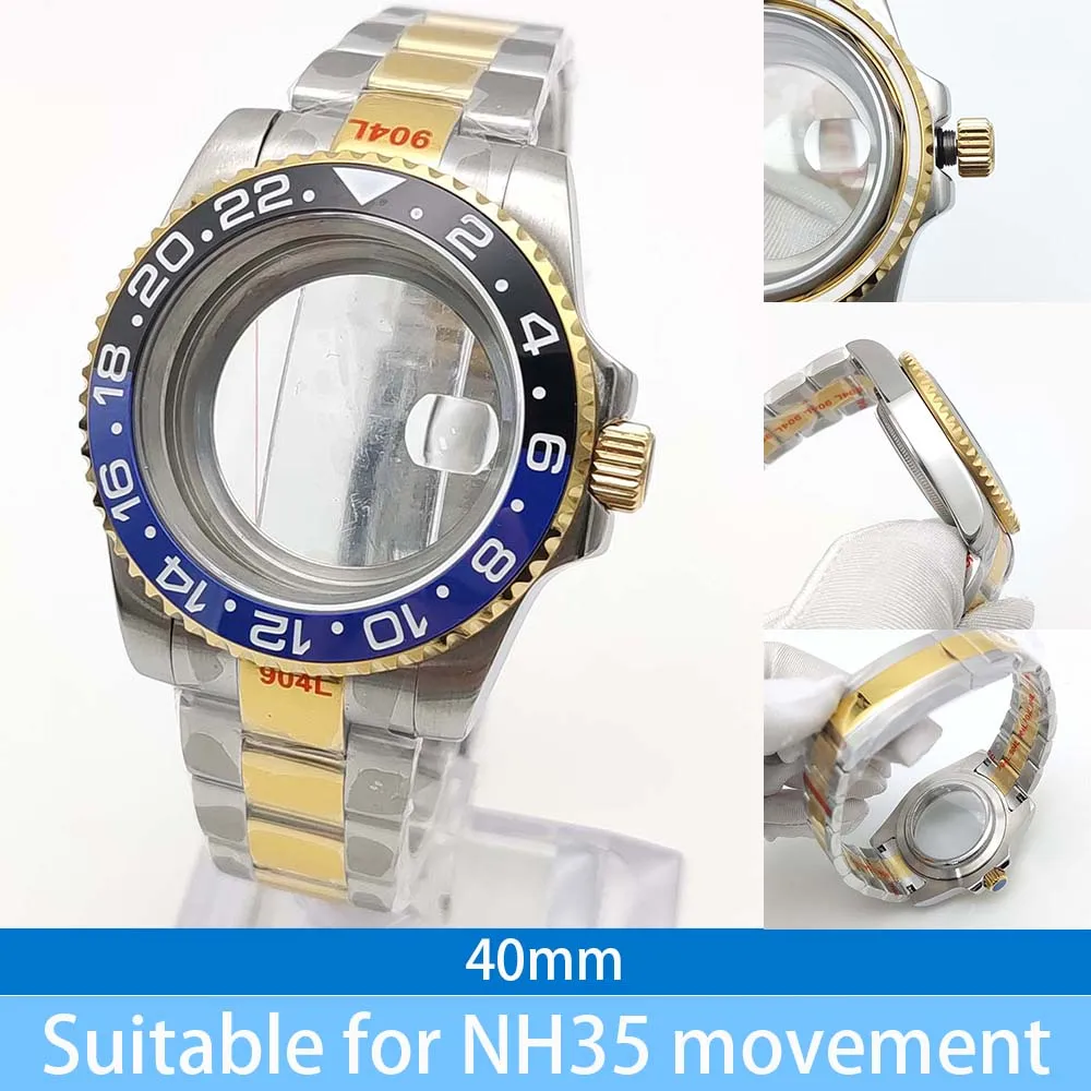 

40mm case is suitable for the NH35 automatic movement mechanical watch with sapphire case, strap and bezel accessories