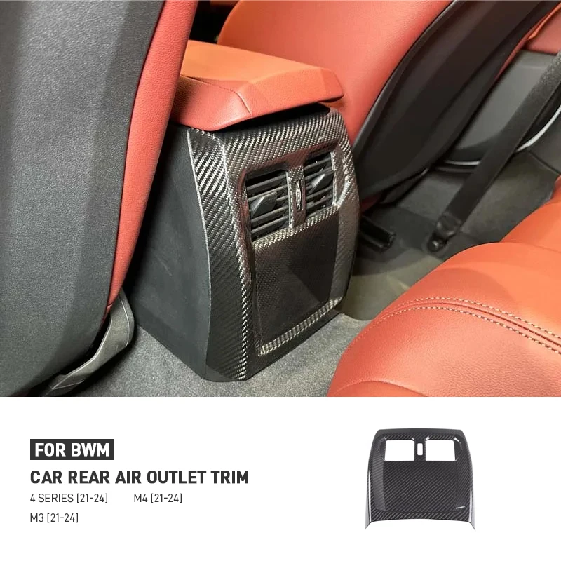 

For BMW 4 Series G22 G26 M3 M4 G80 G81 G82 G83 2021-2024 Real Dry Carbon Fiber Car Rear Air Vent Outlet Cover Trim Accessories