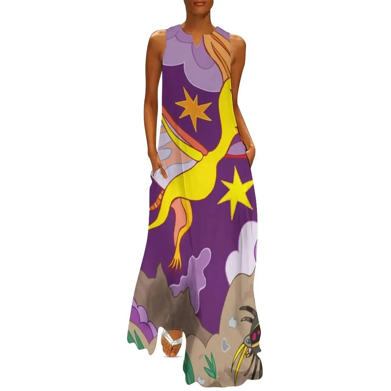 

Beware the Pterodactyduck! Beware the Sabertooth Tick! Long Dress Aesthetic clothing Dress