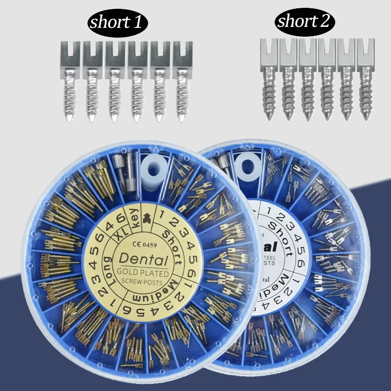 

Dental Lab Screw Post Kit Stainless Steel Gold Plated & Titanium Posts for Crown Bridge Repair