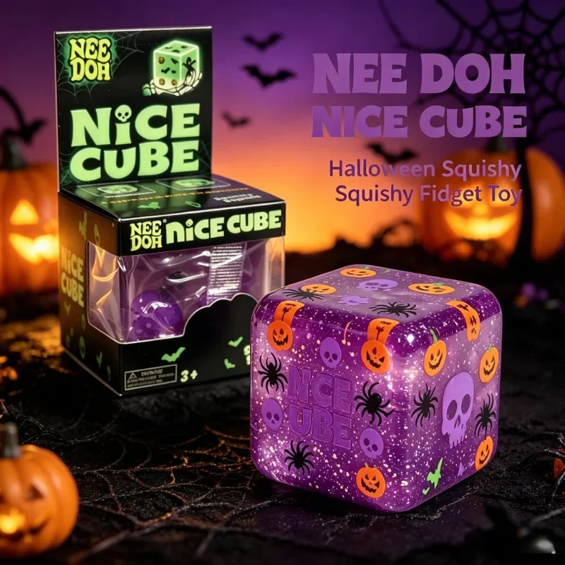 Halloween NeeDoh Christmas Spider Pumpkin Squishy Blind Box Soft Sensory Toy Decompression Hand Squeeze Toy Holiday Gift