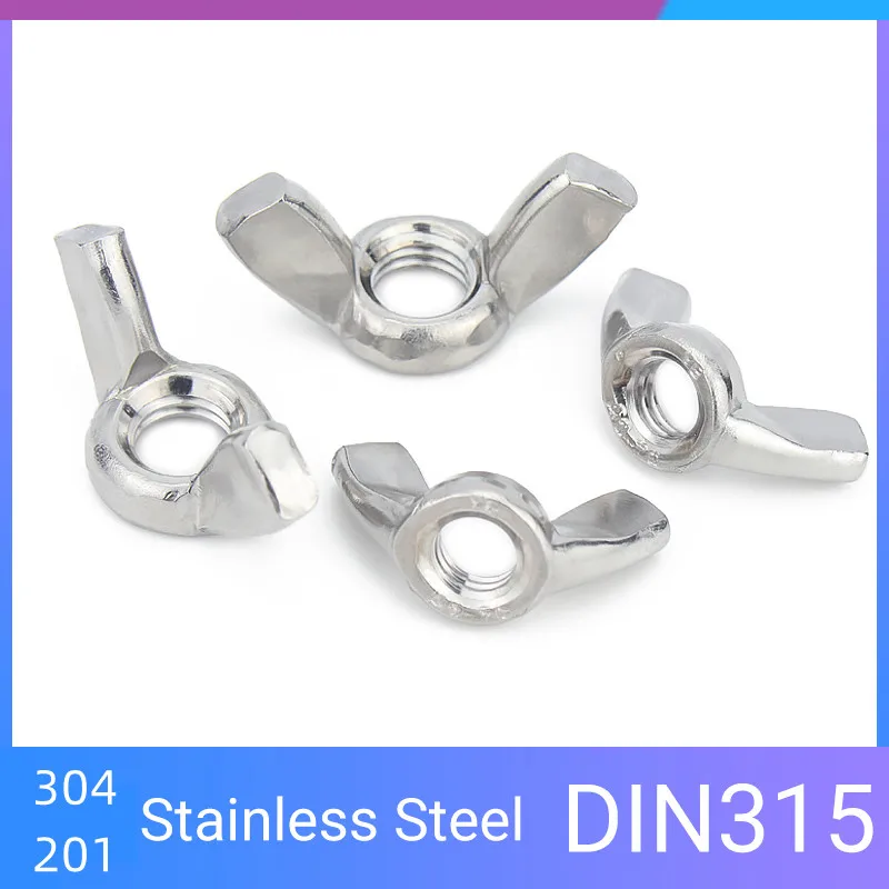 

5/10/20pcs Butterfly Wing Nuts DIN315 M3 M4 M5 M6 M8 M10 M12 Stainless Steel Wing Nuts Zinc Plated Hand Tighten Nut