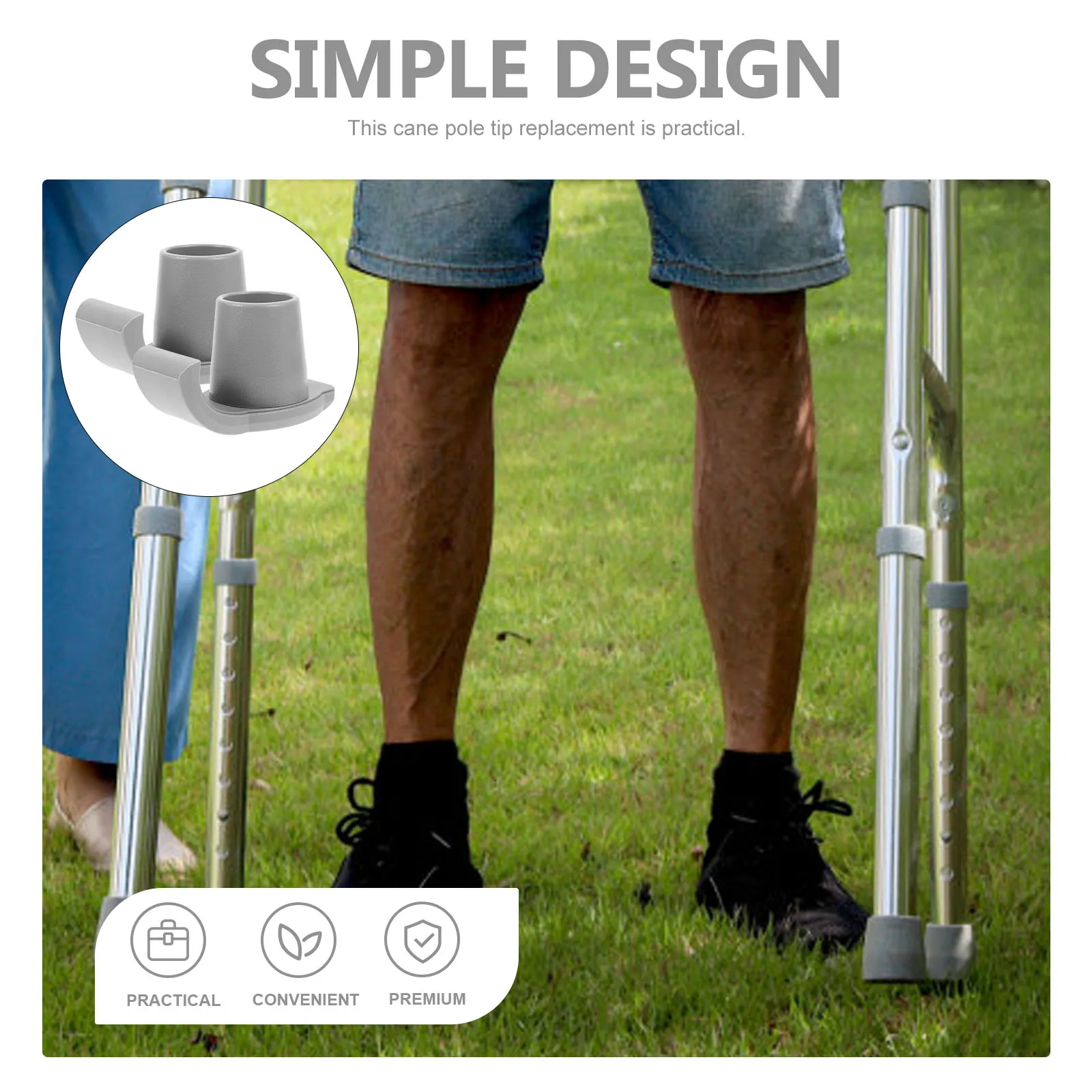 

2Pcs Rubber Non-Slip Cane Tips Replacement Crutch Covers for Walking Stick Stability and Safety Crutch Tips Cane Tip