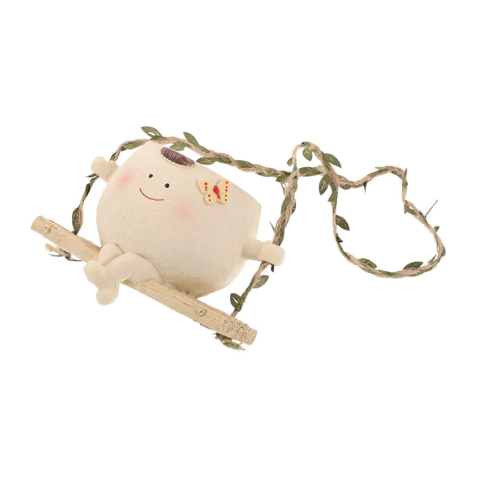 

Swing Plants Planter Hanging Resin Flower Pot Indoor Outdoor Lightweight Decorative Swing Planter Pot for Small Plants