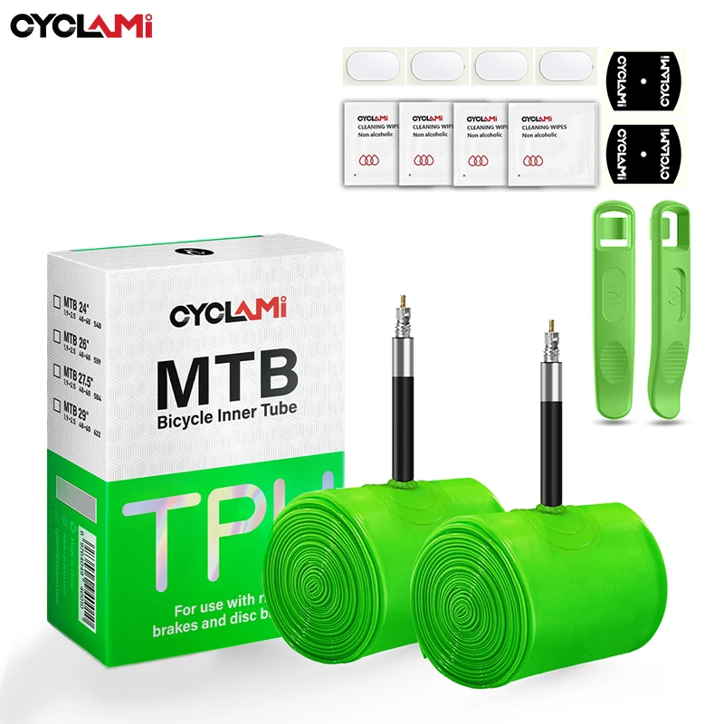 CYCLAMI TPU Ultraleichter Fahrradschlauch 45mm MTB 26 27,5 29 Zoll Fahrradreifen Französisches Ventil Superleicht Anti-Oxidation