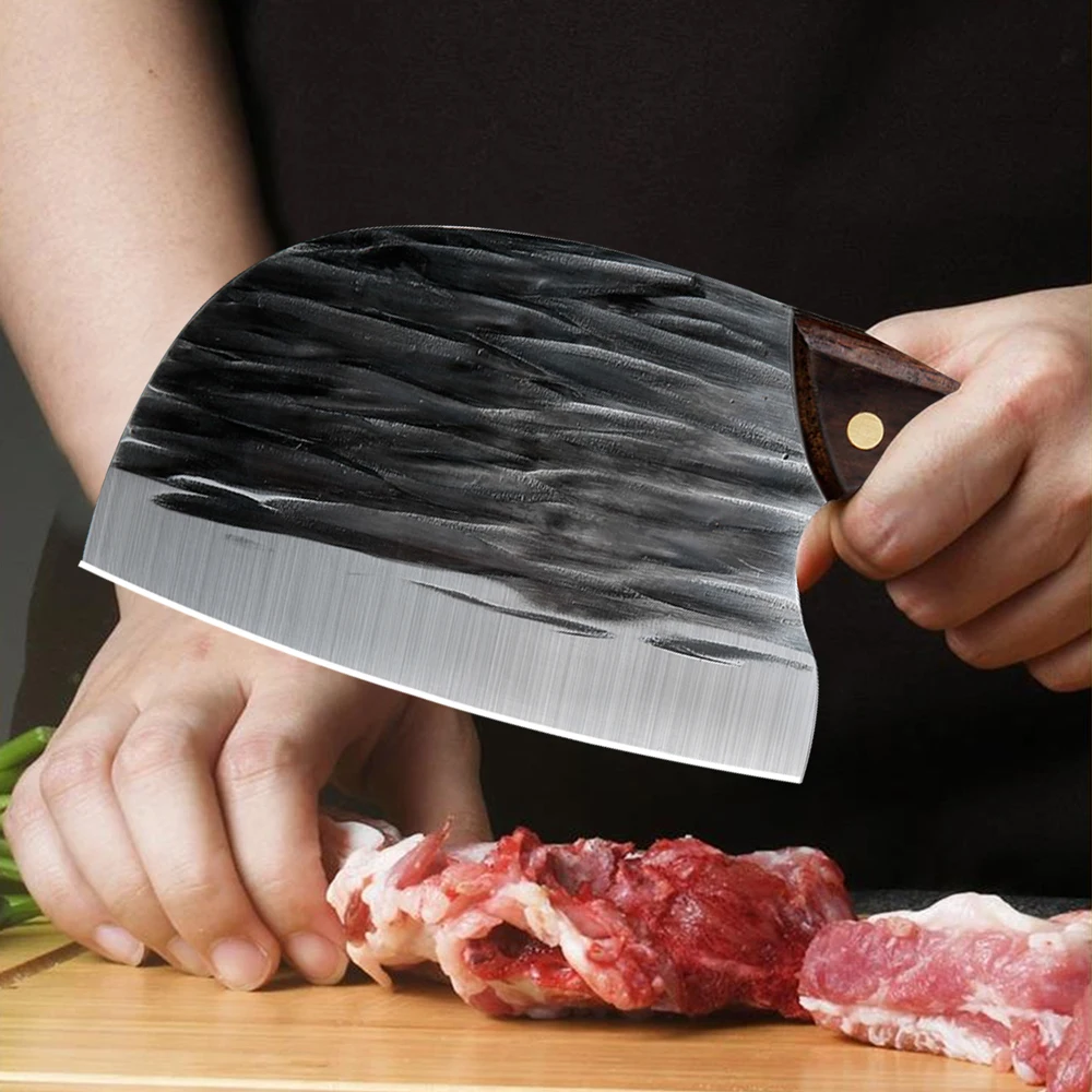 Meat Cleaver Butcher Kitchen Knife Chef Knife With Sheath Handmade Heavy Duty Bone Chopping Cutter