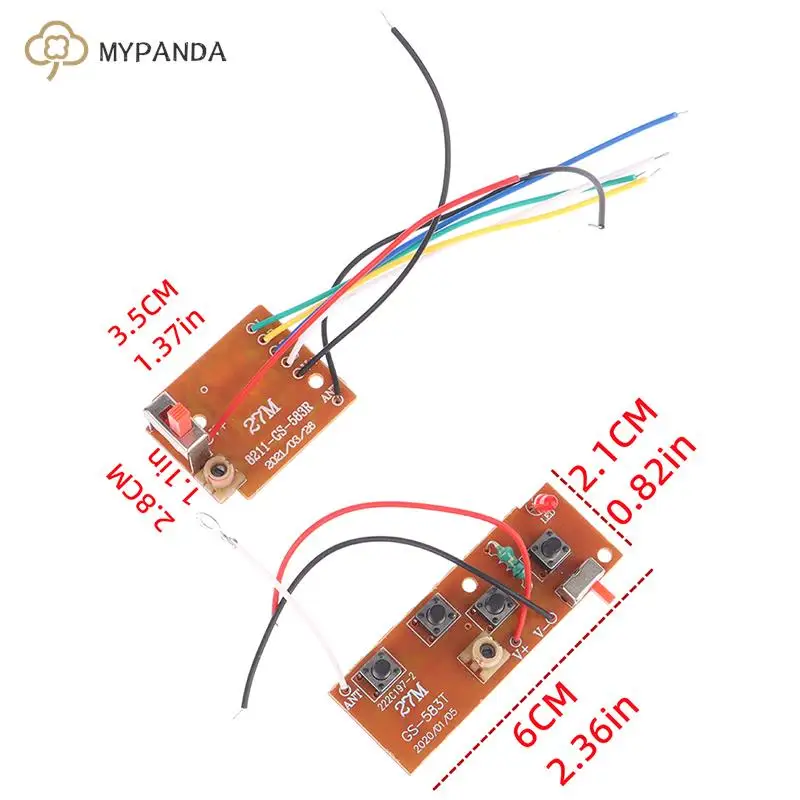 1Set 4CH RC Remote Control 27MHz Circuit PCB Transmitter And Receiver Board Parts With Antenna Radio System RC Car Accessories