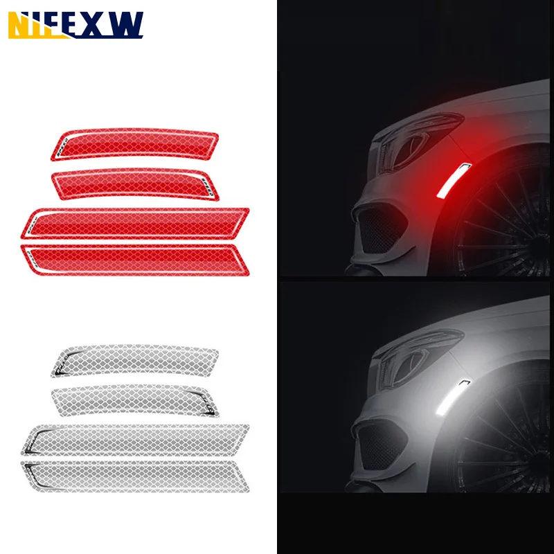 Car Bumper Reflective Stickers Reflective Warning Strip Tape  Auto Motorcycle Bike Secure Reflector Stickers Decals