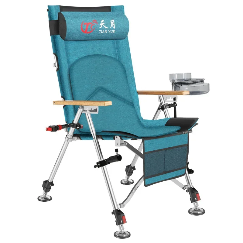 Fishing Chair Stainless Steel 캠핑의자 Reclining All terrain Folding Chair Portable Fishing Stool Multifunctional 낚시의자 접이식