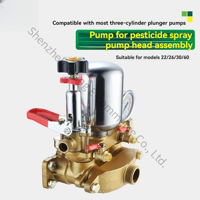 Agricultural Three-cylinder Plunger Pump Assembly 22/26/30/60 Type Water Outlet Drainage Body High Charging Head Accessories