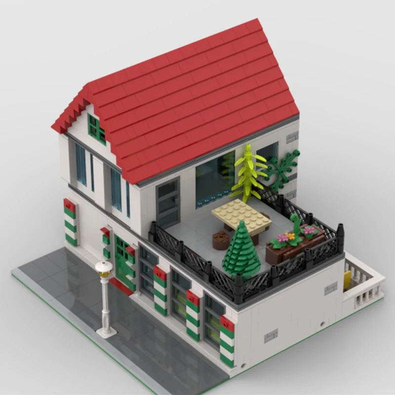 

984PCS MOC Italian Restaurant Townhouse DIY Model Building Blocks Modular Architecture Birthday Toys Gift for Adults