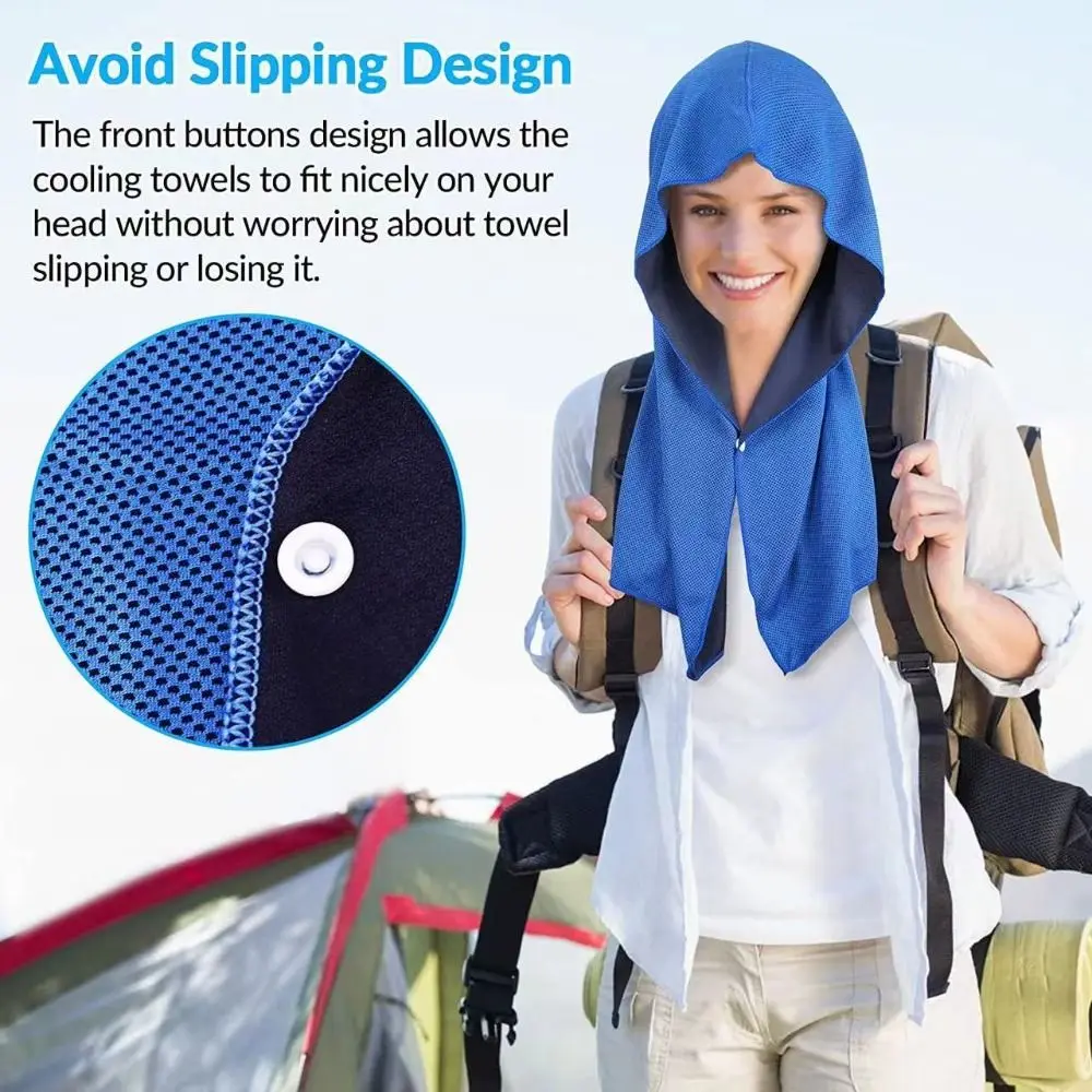 U-shaped Hoodie Cooling Towel Beach Quick Drying Towel Microfiber Sun Protection for Gym Travel Camping Swimming Yoga