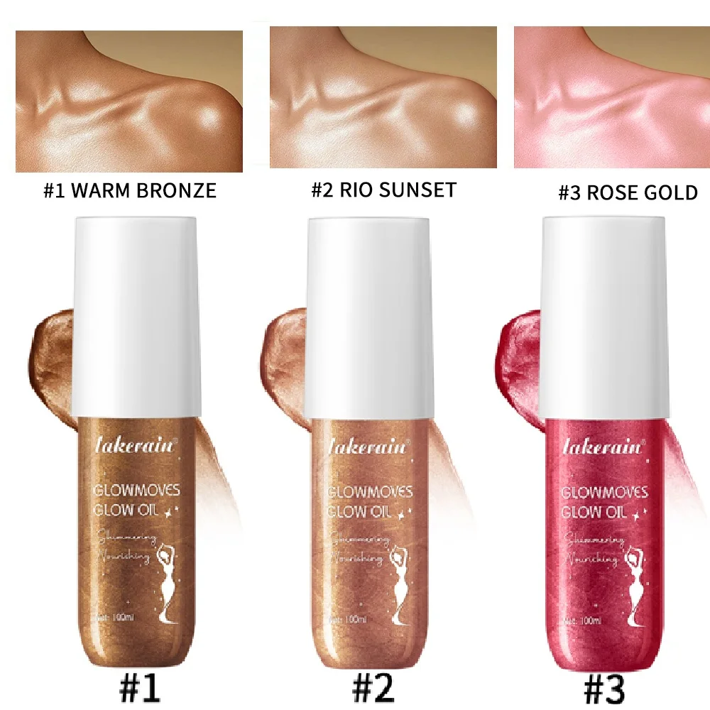 Glowmotions Glow Body Oil 100ml Hydrating Softening Brazilian Shimmer Bronze Non-Greasy Non-Sticky Formula for Beachside Party