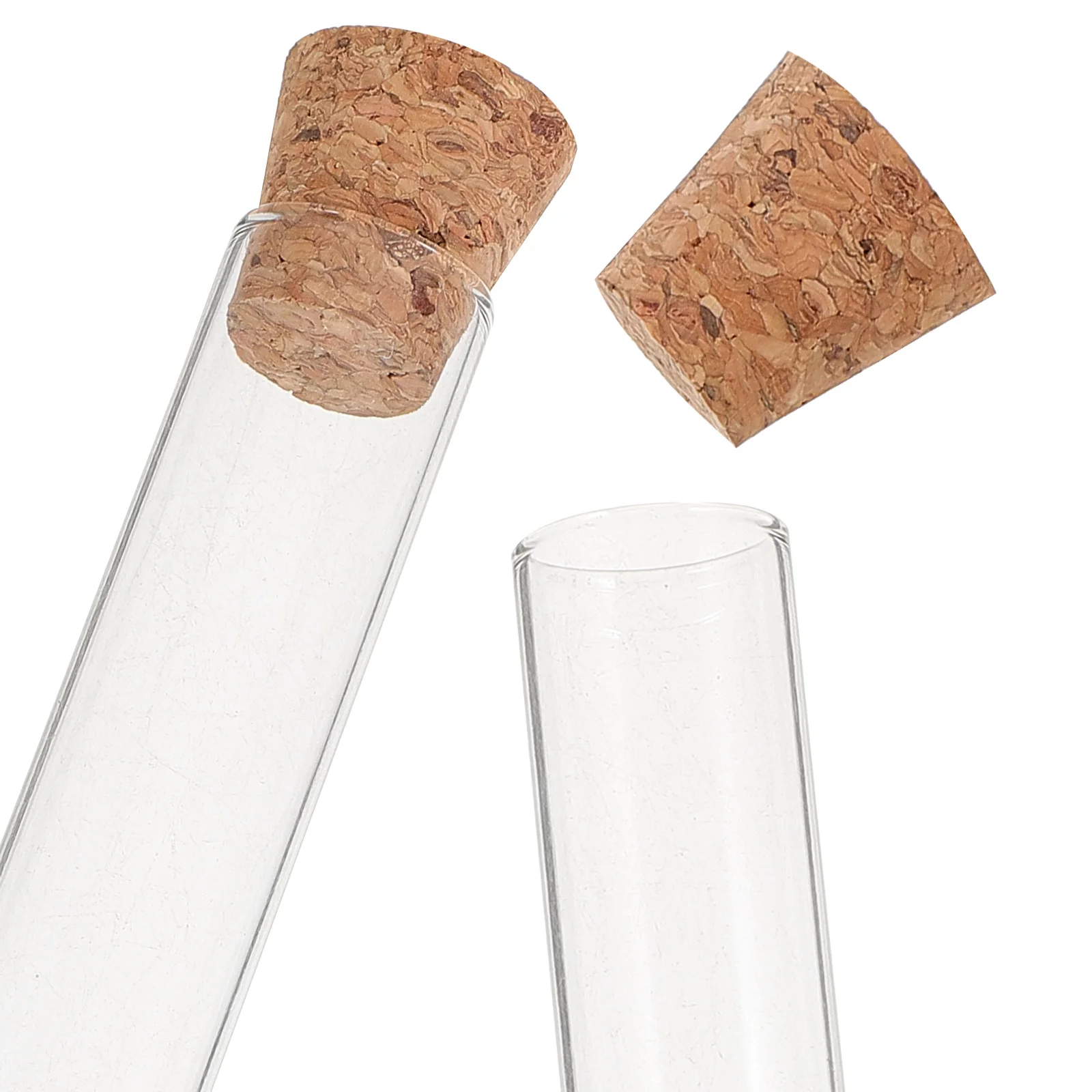 

10Pcs Glass Test Tubes Clear with Cork Leakproof 20x150mm for Sample Lotion Liquid Travel Use Test Tube