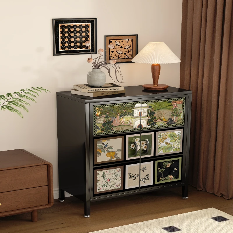 

Living room wall sofa side cabinet bedroom locker retro storage cabinet