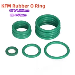FKM O-ring Green Fluororubber Rubber Sealing Gasket O Ring CS1/1.5/2.0mm Oil Resistant Acid Alkali Resistant O-Ring Kit