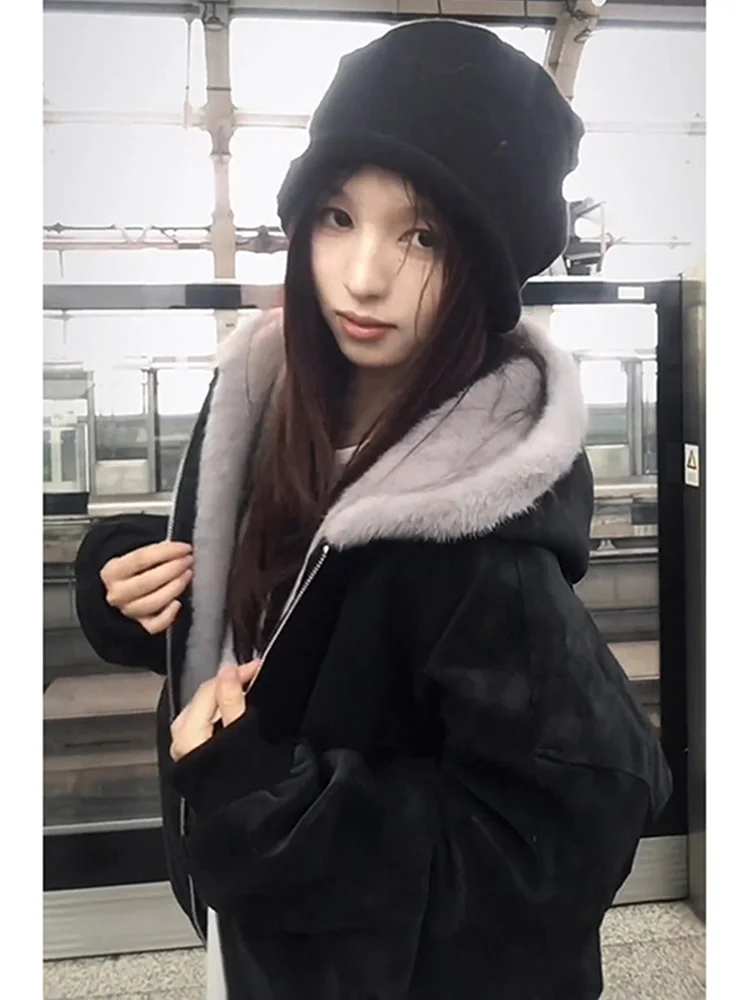 남성용 티엔드 가죽 재킷 후드와 퍼 칼라가 있는 가을 겨울용 면 패딩 방수 마운틴 이글 코트 청소년용